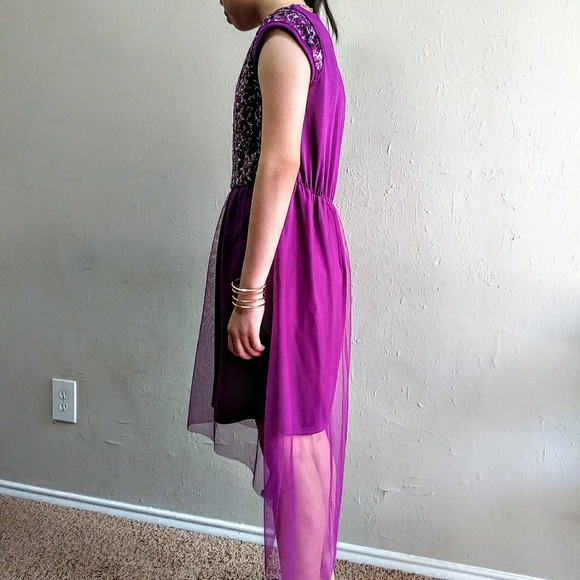 Purple shiny dress - Picture 3 of 6
