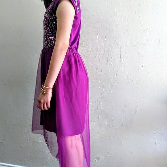 Purple shiny dress - Picture 4 of 6