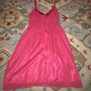 Red slip on dress