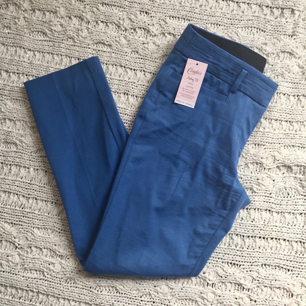 Candies Audrey Fit Ankle Low Rise Blue Dress Pants