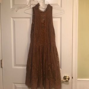 Free people lacy gold dress