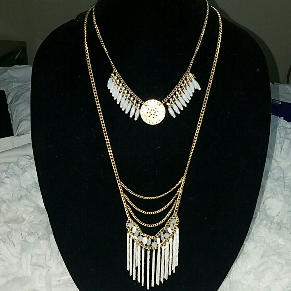 White and gold necklace