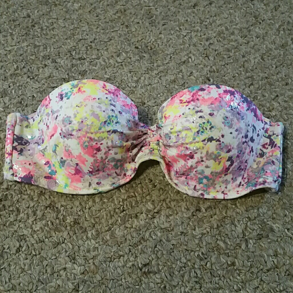 Graffiti metallic bandeau bikini top