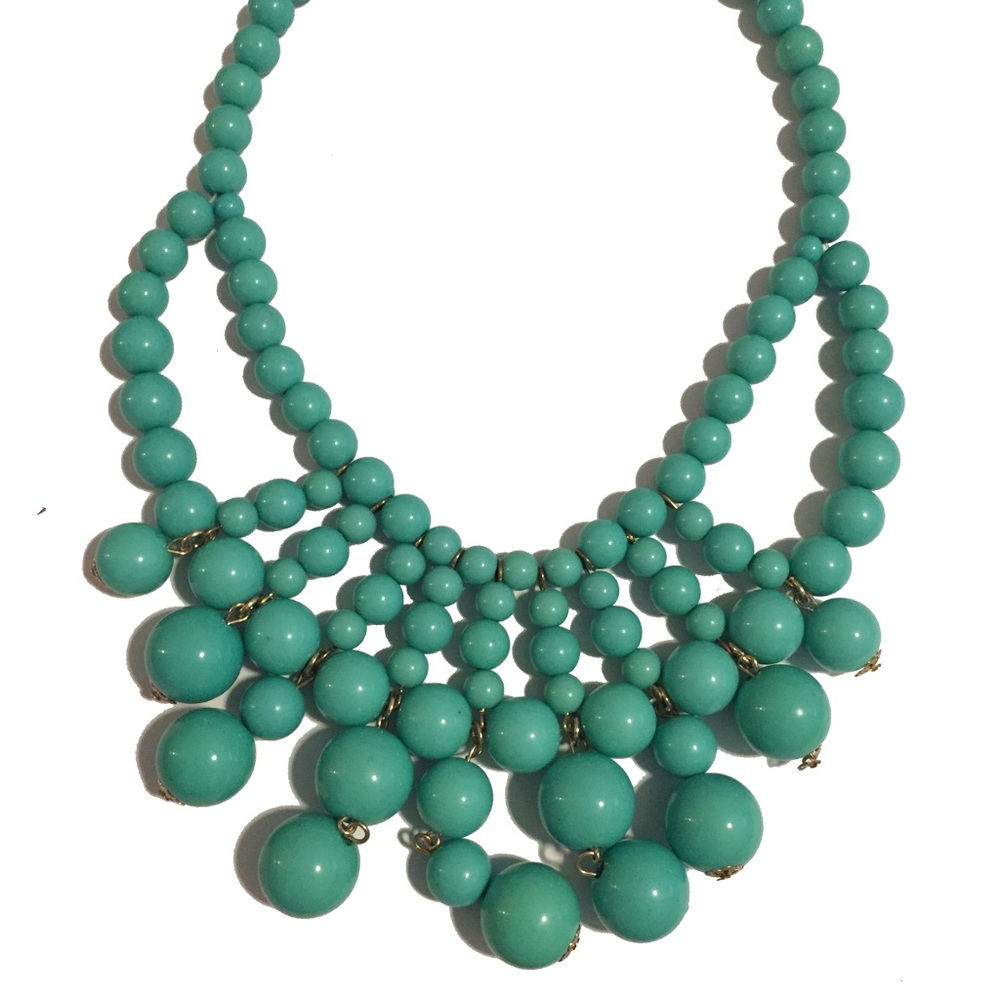 Chunky statement aqua necklace