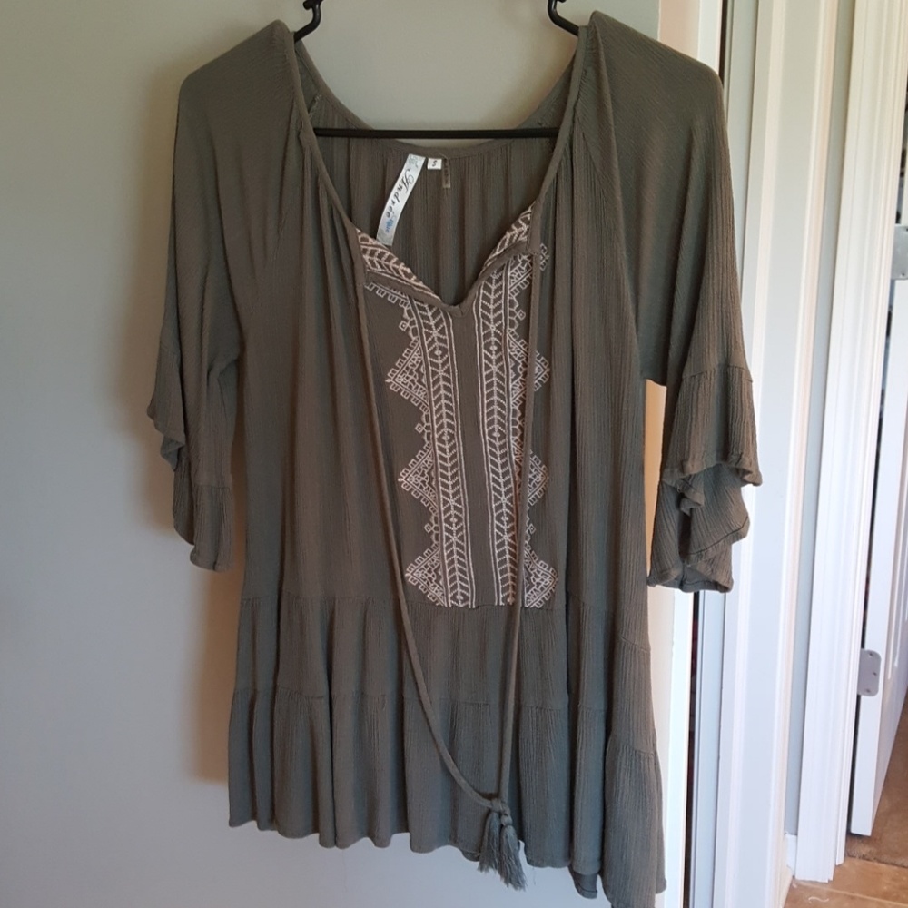 Boho army/olive green top