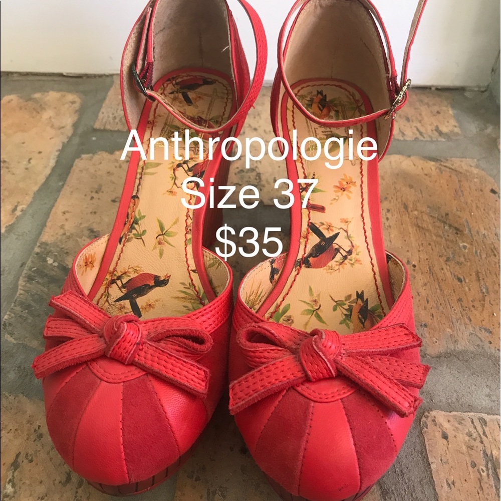 Anthropologie Red Wedges