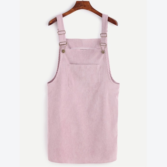 ➕🆕♥️Pink Corduroy Overall front pocket Dress - Picture 5 of 8