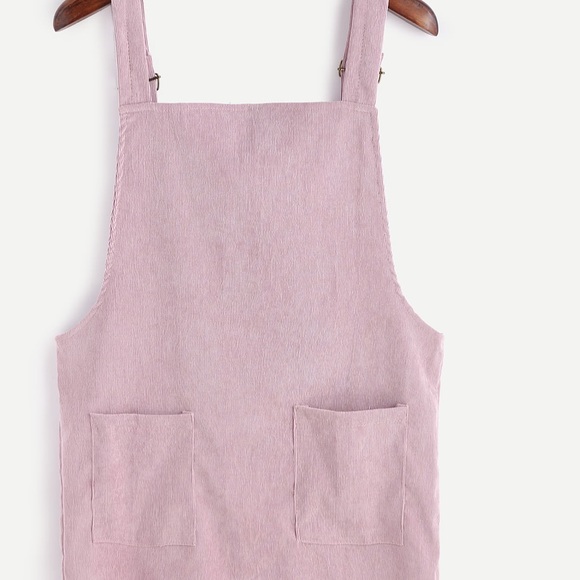 ➕🆕♥️Pink Corduroy Overall front pocket Dress - Picture 7 of 8