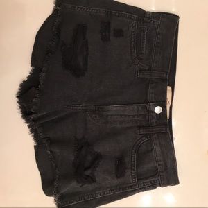 High Rise / High waisted Black Denim Shorts