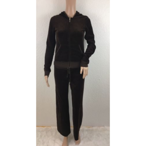 Juicy Couture Brown 2-Piece Velour Track Suit Sz S