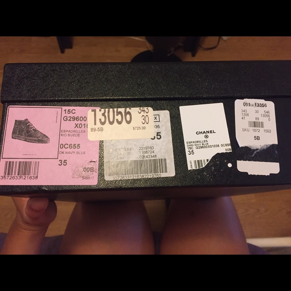 ❌sold❌❌❌Chanel espadrille lace up sneakers navy