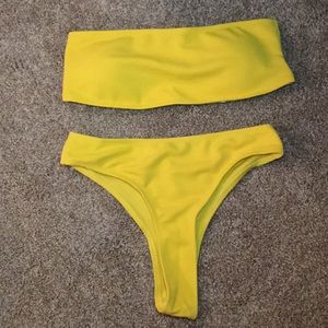 High Legged Bandeau Top Swimsuit