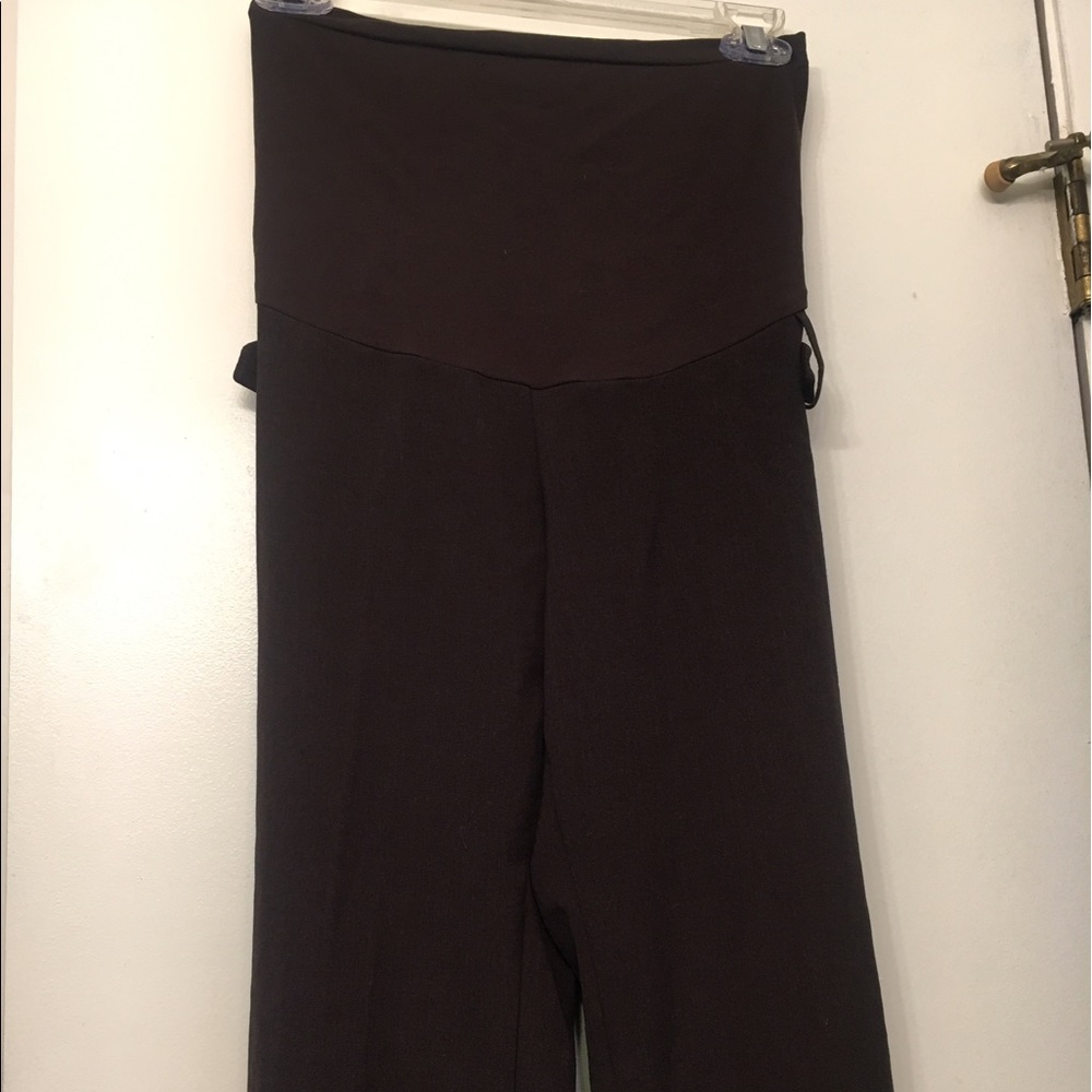 Full Panel chocolate brown maternity pants