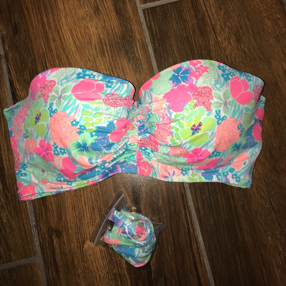 Victoria's Secret swim lace up bandeau 36DD