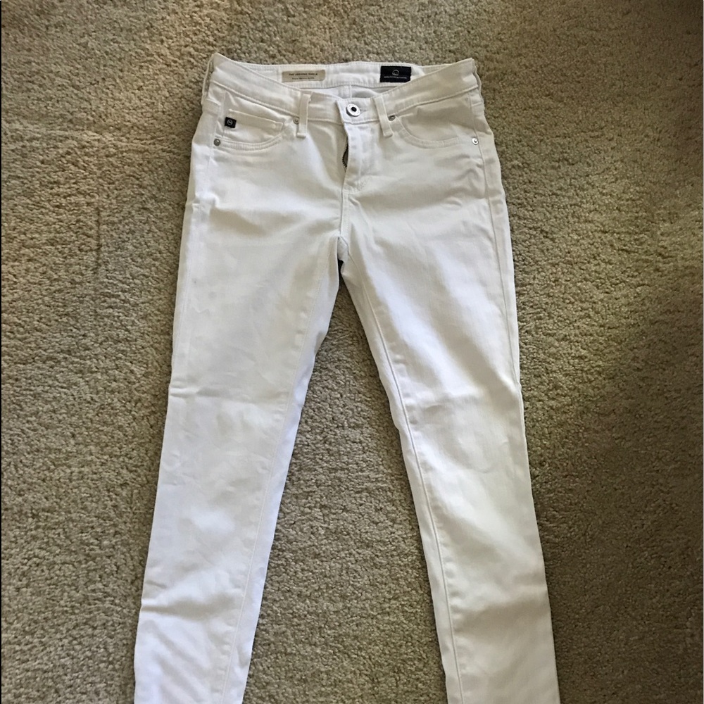 AG white super skinny ankle jeans size: 24