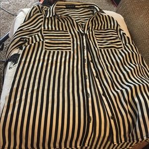 Black And White Striped Button Down