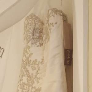 Untailored White Bead-Sequence Wedding Dress