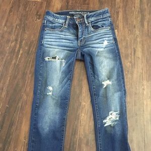 American Eagle distressed hole jeans