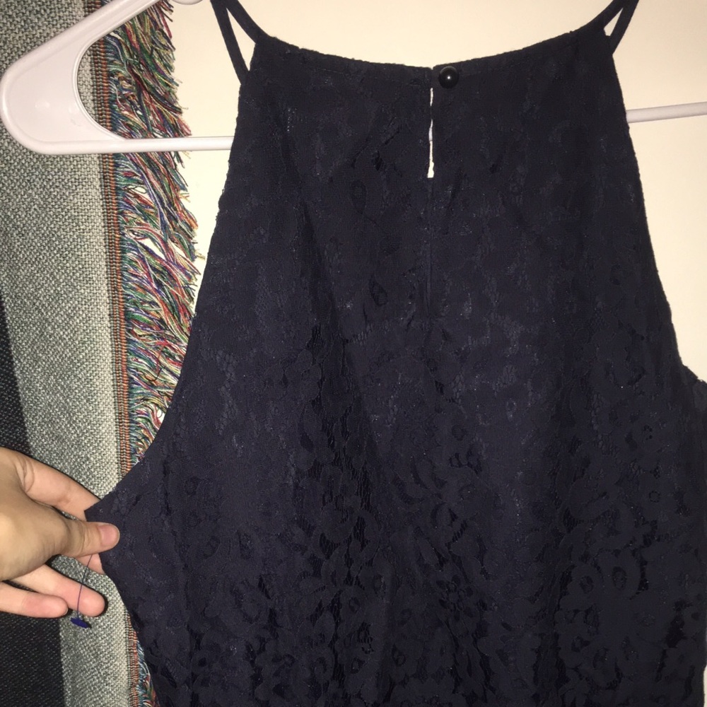 Navy lace tank