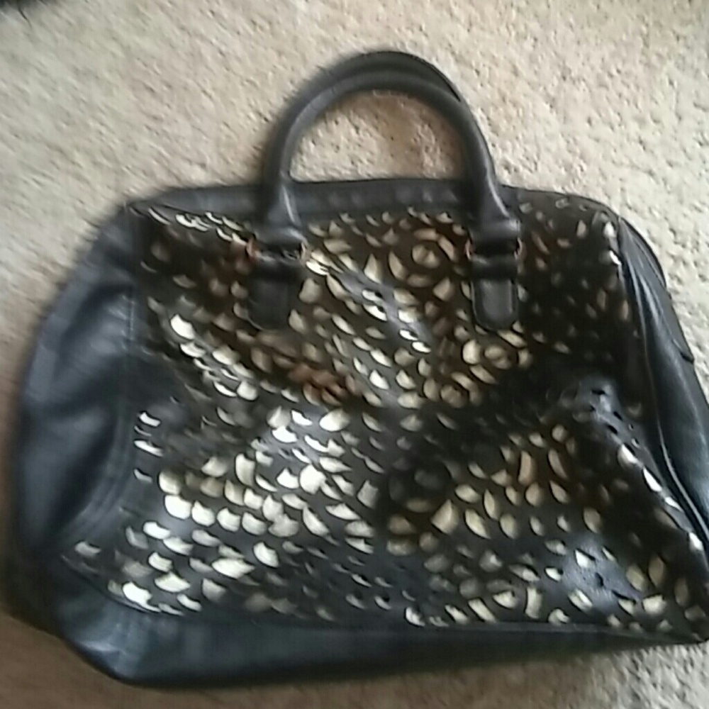 Black and gold purse