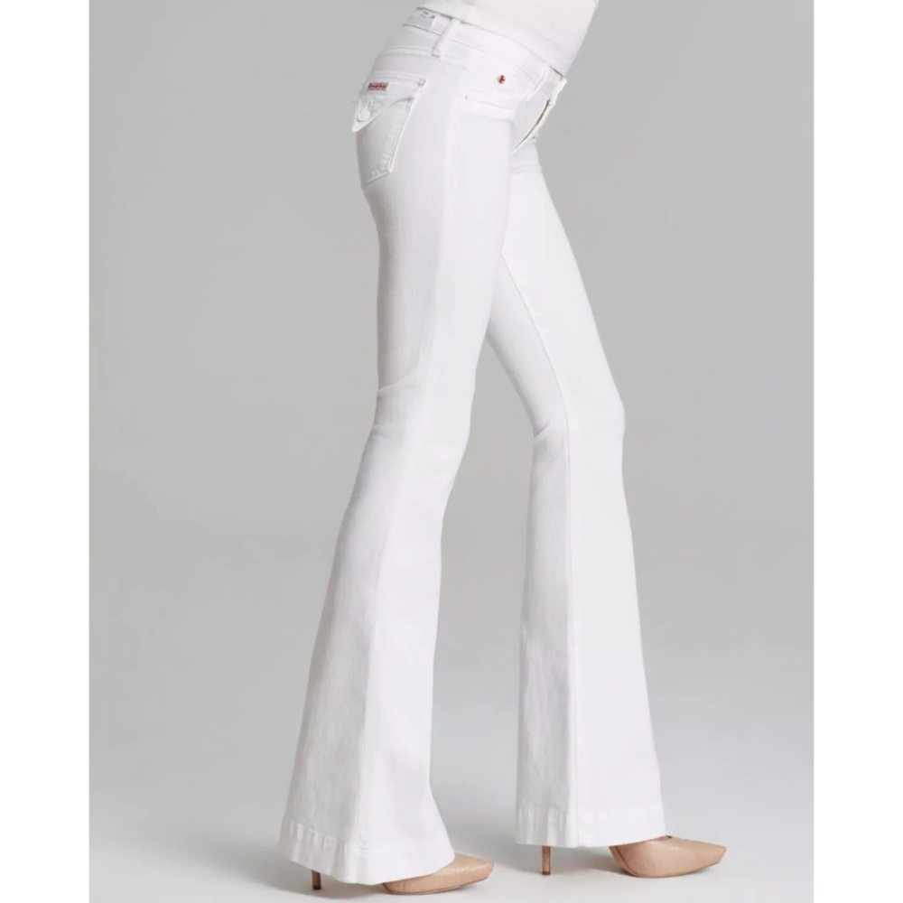 Hudson Ferris Flare White Denim Jeans Sz 31 - Picture 1 of 6