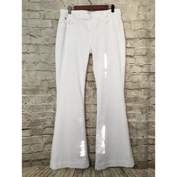 Hudson Ferris Flare White Denim Jeans Sz 31 - Picture 3 of 6