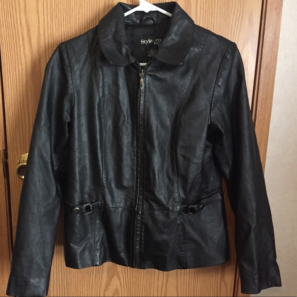 Black leather jacket