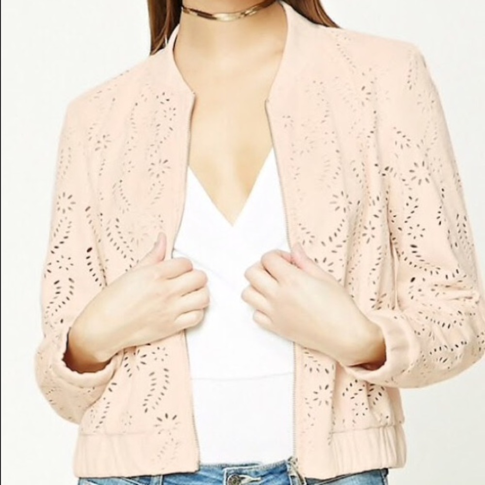 NWT laser cut bomber jacket. Light weight  jacket.