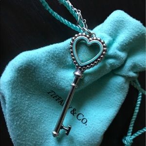 Tiffany Keys beaded heart key pendant