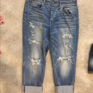 Tomgirl distressed bottom fly jean