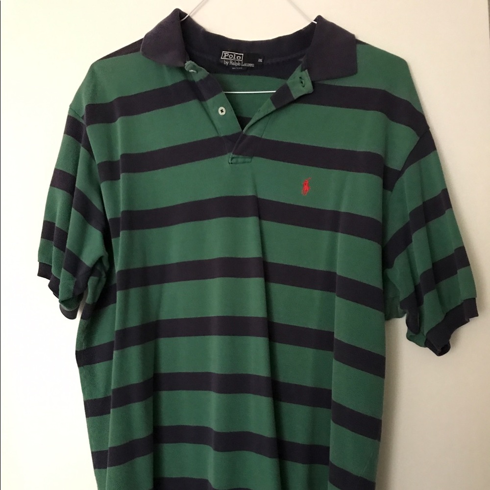 Men's Polo by Ralph Lauren. XL navy and green st