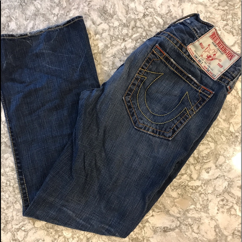 True Religion Men's medium wash jeans