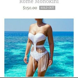 Azurra White Monokini with detached fringe skirt
