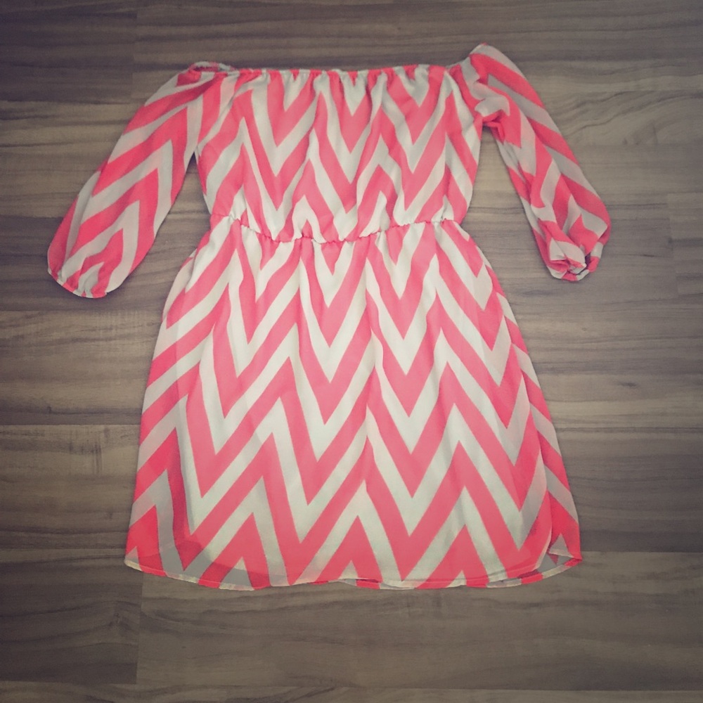 Chevron strapless dress