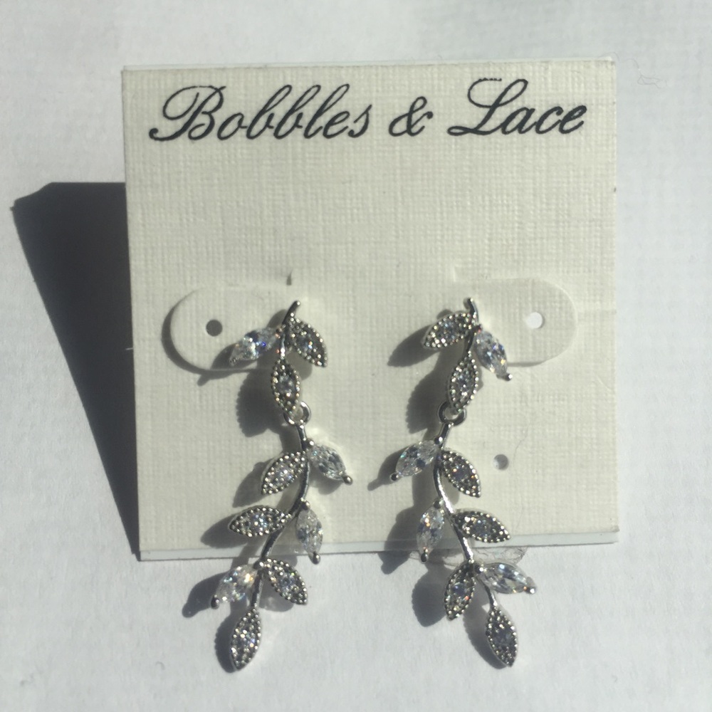 Silver vine drop earrings