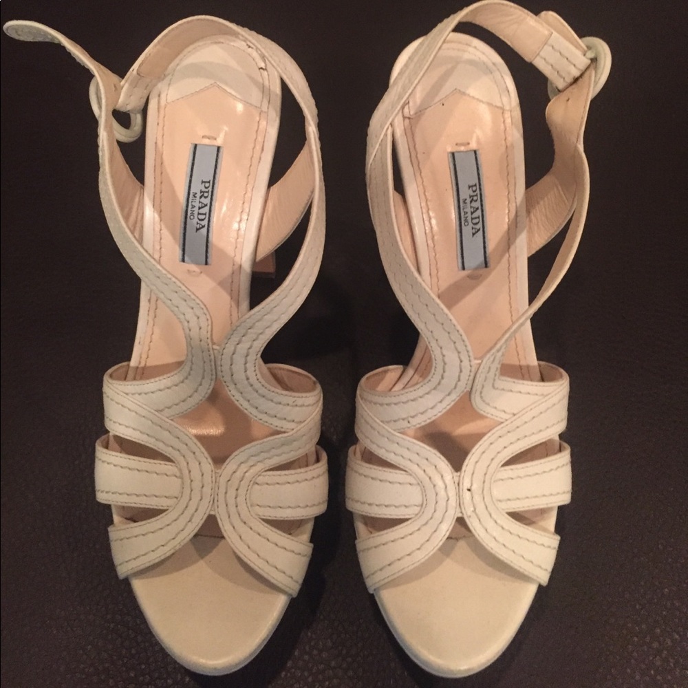 New Authentic Prada Platforms Size 37.5