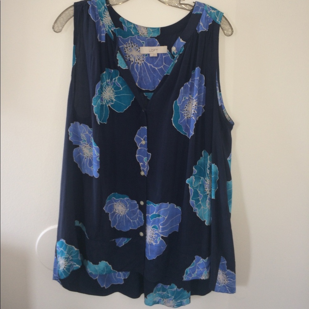 Navy floral Loft sleeveless top