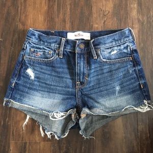 Hollister high waist distressed jean shorts
