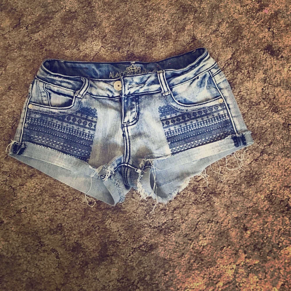 Cute tribal design jean shorts