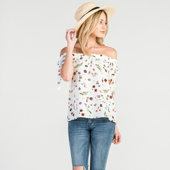 Marissa Off Shoulder Flower Print S - Picture 1 of 3