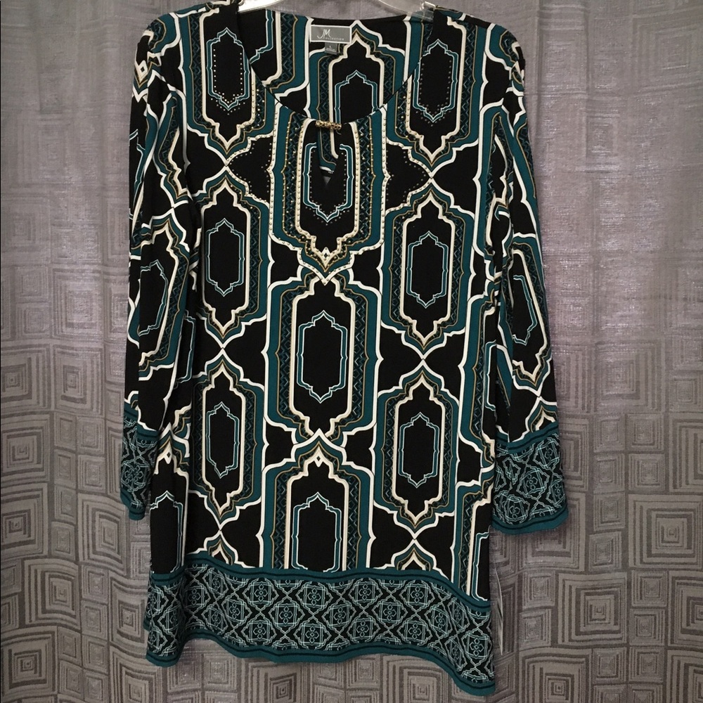 JM Collection 3/4 Sleeve Silky Blouse