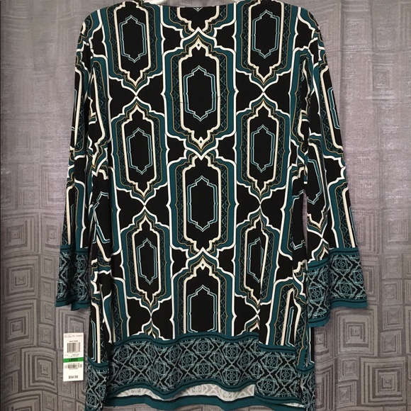 JM Collection 3/4 Sleeve Silky Blouse - Picture 2 of 2