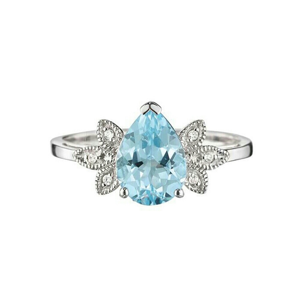 Sterling Silver Genuine Blue Topaz Ring