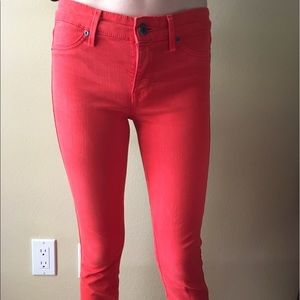 Orange skinny jeans