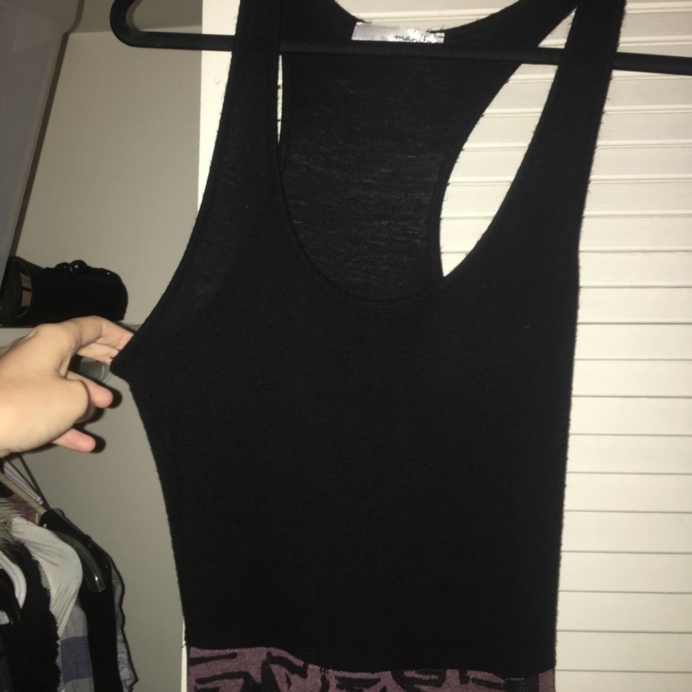 Black and plum maxi dress