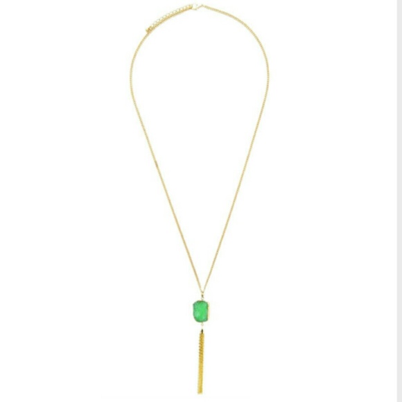 Druzy Pendant Necklace with tassel - Three colors - Picture 3 of 7