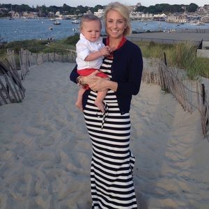 Summer strapless striped dress