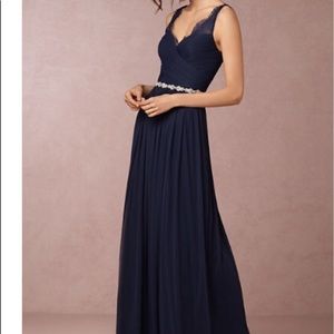 BHLDN Fleur Dress in navy blue