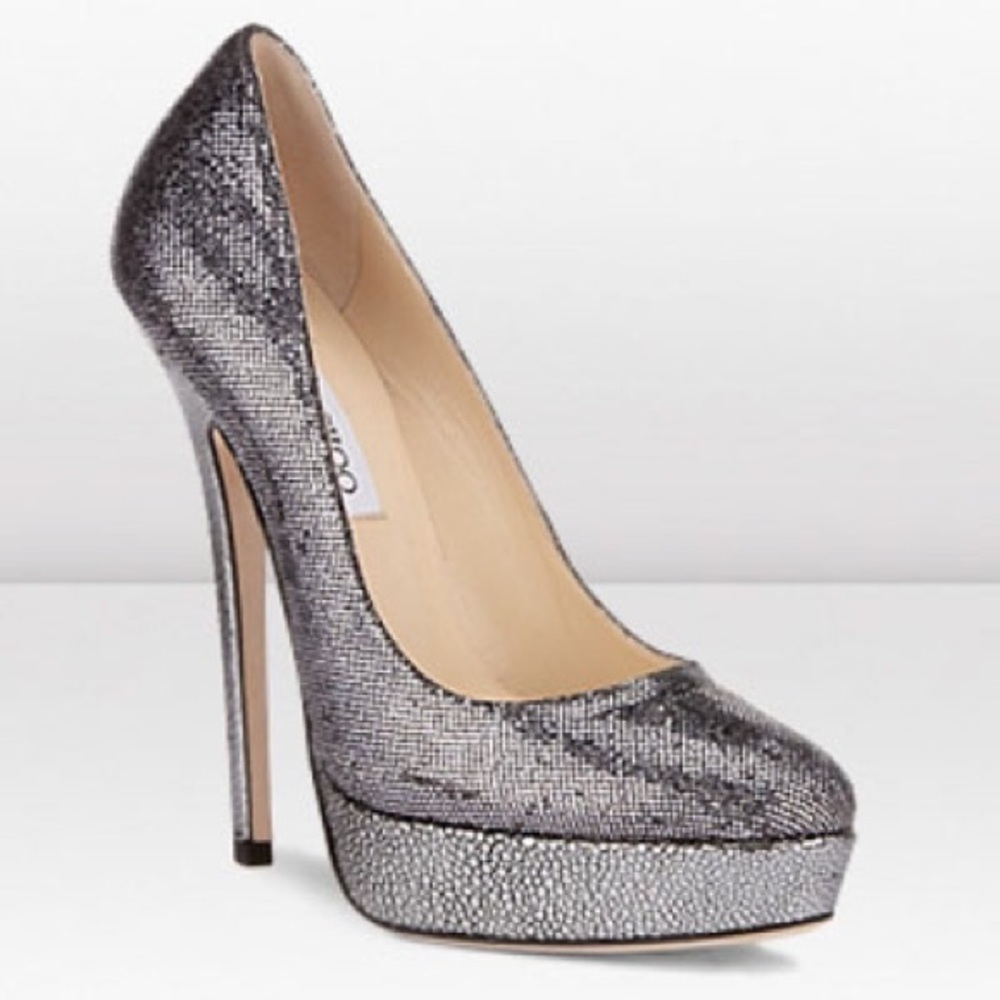 Jimmy Choo Eros Glitter Fabric Anthracite