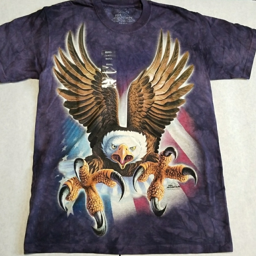 The Mountain Men's 2 Tone Purple Eagle Flag Tshirt